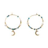 Orecchini pietrine e luna - KLK