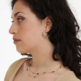 Orecchini pietrine e medagliette - KLK