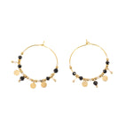 Orecchini pietrine e medagliette - KLK