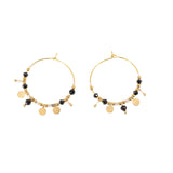 Orecchini pietrine e medagliette - KLK