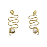 Orecchini serpentino con pietra - KLK