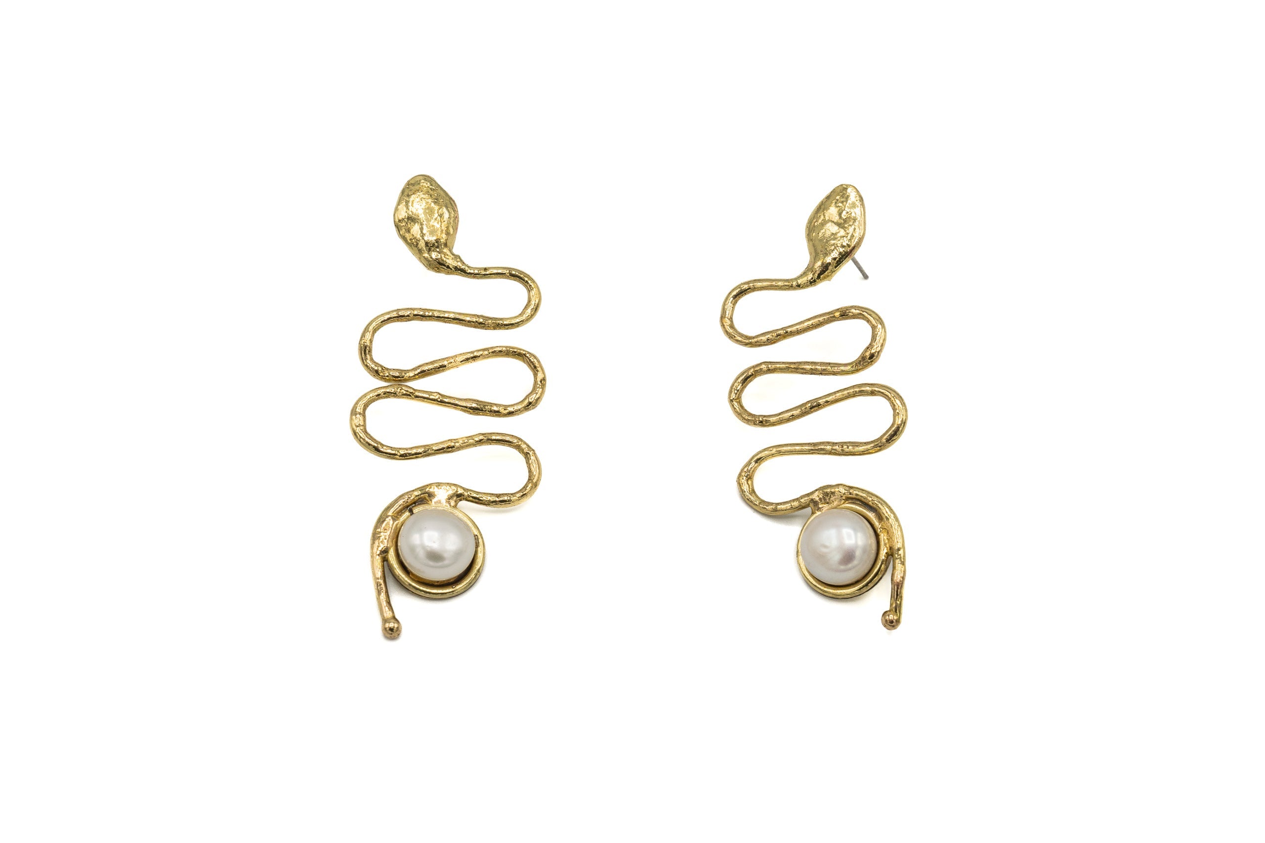 Orecchini serpentino con pietra - KLK