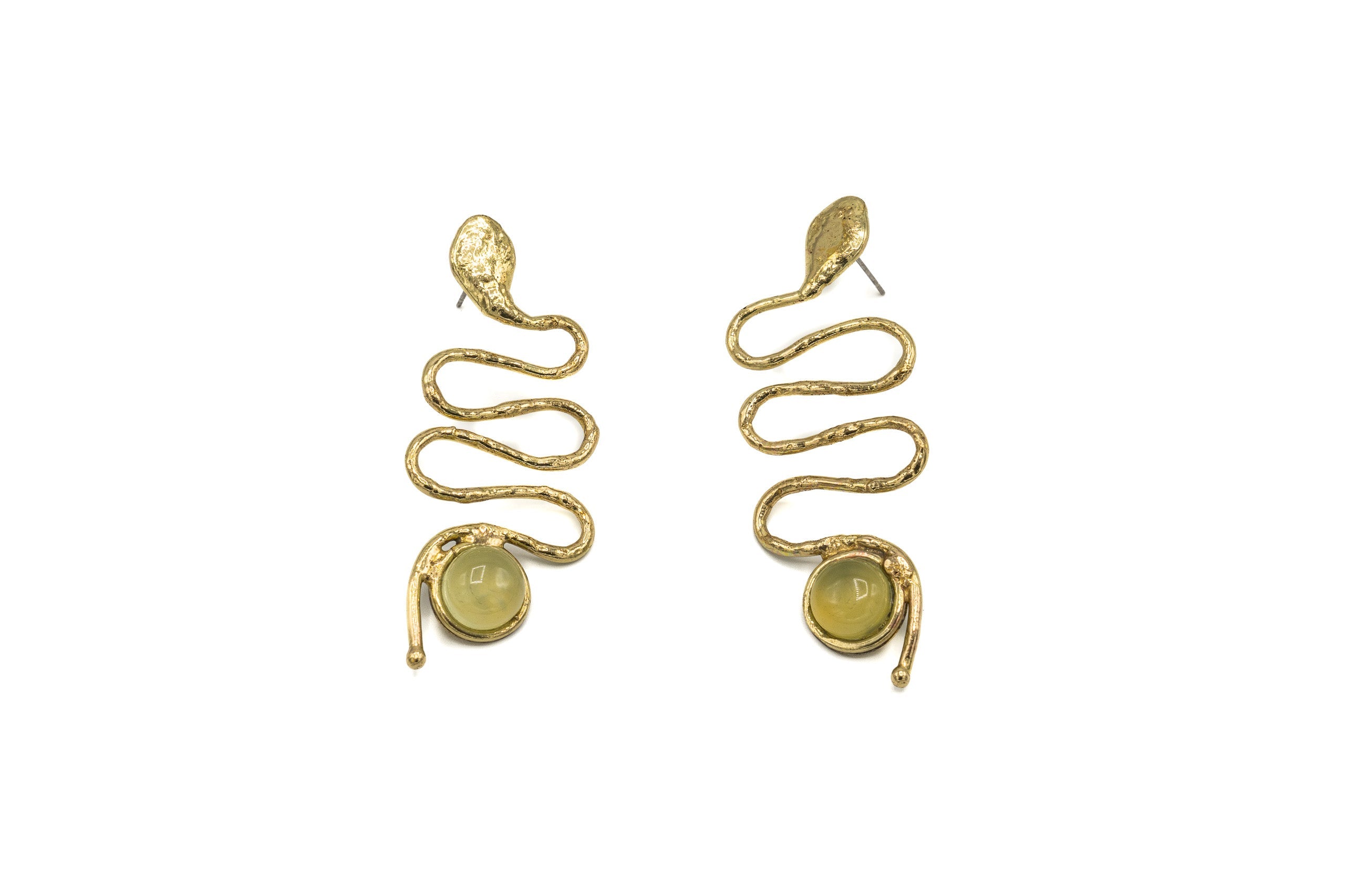 Orecchini serpentino con pietra - KLK