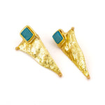 Orecchini triangolo con pietra - KLK