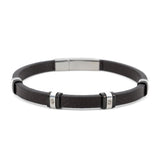 Bracciale pelle quadretti cristallini