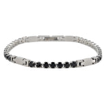 Steel bracelet with black zirconia