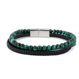 Bracciale fili pelle e pietre
