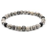 Bracciale uomo palline diaspro e onice