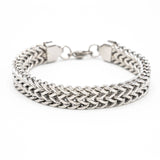 Flat steel men's bracelet