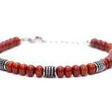 Bracciale palline pietra rossa