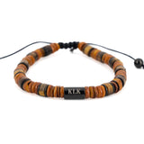 Natural stone disc bracelet