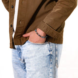 Men's bracelet with shaded blue stones