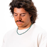 Men's green stone necklace