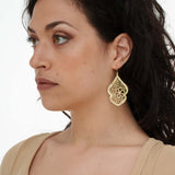 Embroidered flower earrings