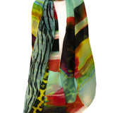 Zebra and spotted silk scarf