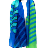 Small geometric silk scarf