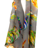 Small silk scarf leaves