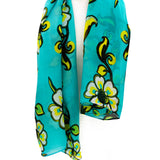 Small silk scarf with flowers
