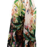 Small tropical silk scarf