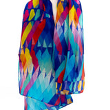 Small blue zigzag silk scarf