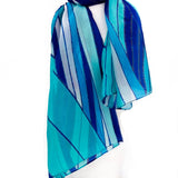 Small striped silk scarf