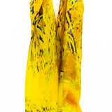 Small abstract yellow silk scarf