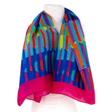 Striped silk scarf