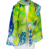 Sciarpa seta astratto fiori