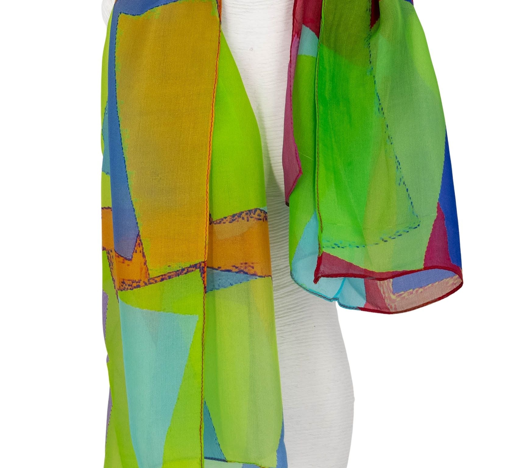 Sciarpa seta rettangoli sovrapposti