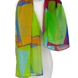 Sciarpa seta rettangoli sovrapposti