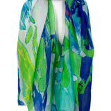 Large abstract silk scarf