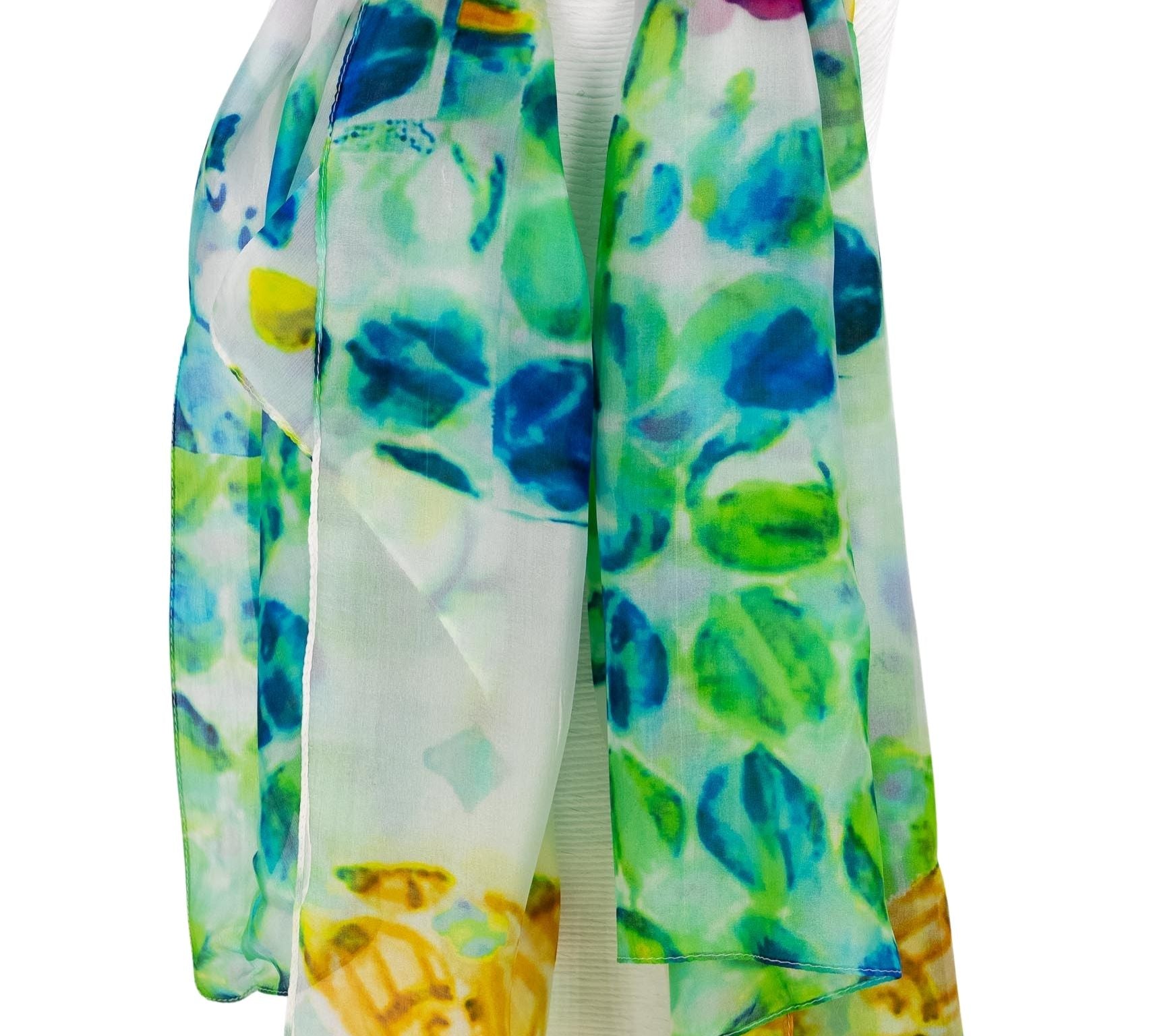 Sciarpa grande seta fiori pallini