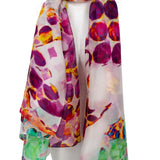 Sciarpa grande seta fiori pallini