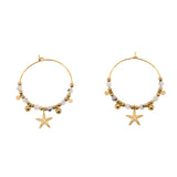 Stone and starfish earrings