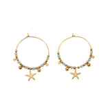 Stone and starfish earrings