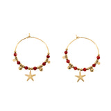 Stone and starfish earrings