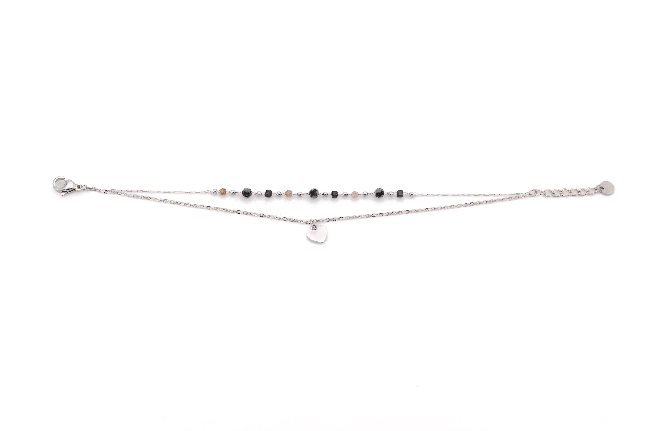 Stone and heart bracelet