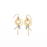 Mother-of-pearl heart stone earrings