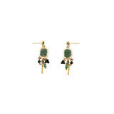Small square stone earrings