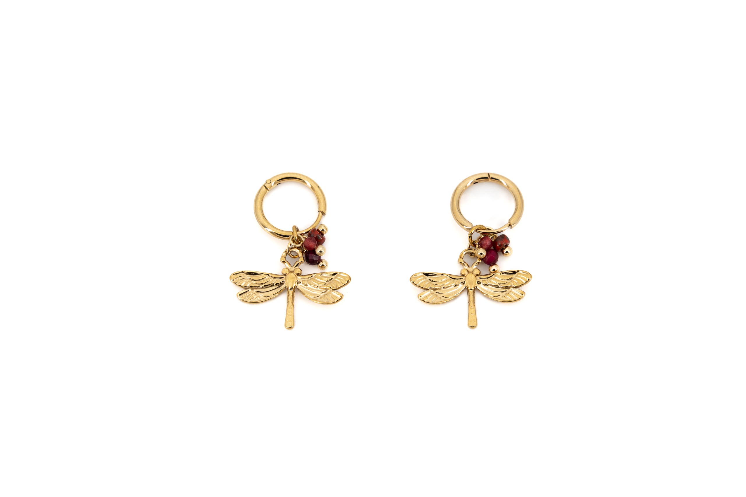 Orecchini pietrine e libellula