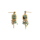 Small square stone earrings