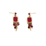 Small square stone earrings