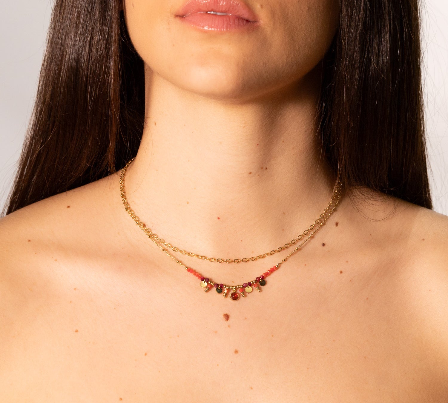 Collana pietrine due fili