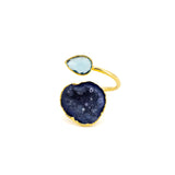 Geode and crystal ring