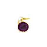 Anello geode e perla