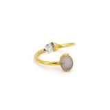 Anello agata e quarzo