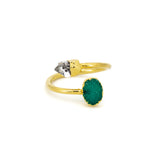 Anello agata e quarzo
