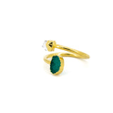 Anello agata e quarzo