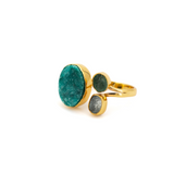 Three natural stone ring