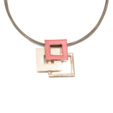 Intersected square necklace
